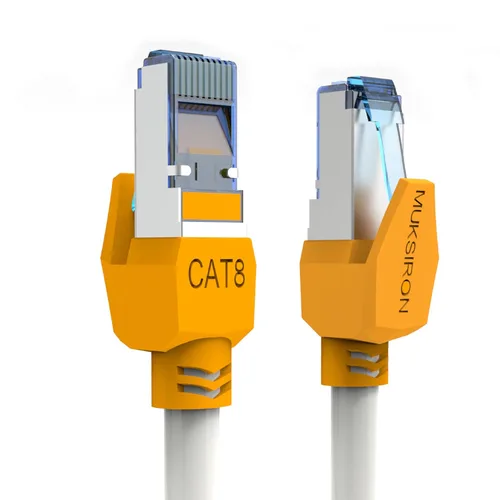 Vista 10 de Cable Ethernet MUKSIRON Cat 8 - 1.5 pies, cable de Internet blindado de alta resistencia con conector RJ45 para router