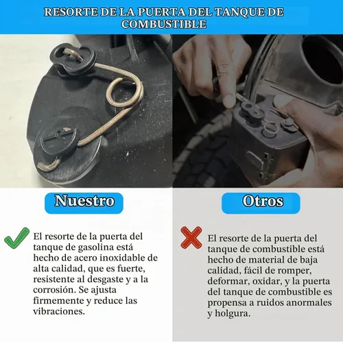 Vista 6 de Resortile de bolsillo para puerta de combustible de acero inoxidable para Toyota Tundra 2007-2020 77305-0C050 77305-0C060 Equipo de sistema