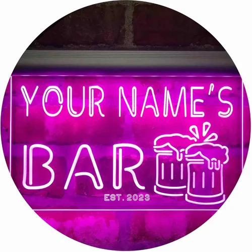 Vista 26 de ADVPRO Letrero de neón LED personalizado con texto en inglés «Your Name Est Year» (12 x 8.5 pulgadas) st4s32-w1-tm-b