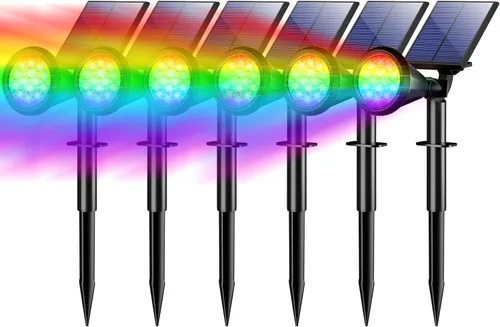 Vista 18 de WELALO Solar Lights Outdoor Waterproof Flag Spotlights 10 Pack (Colored)
