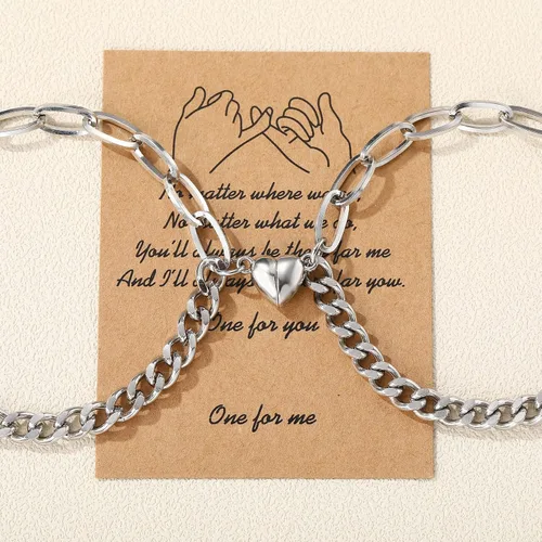 Vista 6 de GIEIWIW Magnetic Couple Bracelet Set Friendship Couple Long Distance Bracelet Gold Bracelet Women Men for Graduation Valentine's Day Father's Day