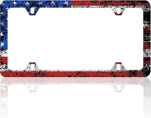 Vista 13 de Marco de matrícula con estampado de vaca en blanco y negro Soporte para placa de matrícula de acero inoxidable con tornillos para mujeres