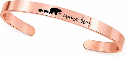 Vista 9 de SM Design Pulsera de mamá oso regalo para mamá con cachorros, día de San Valentín, cumpleaños, cantidad personalizada de cachorros, regalo para mamá