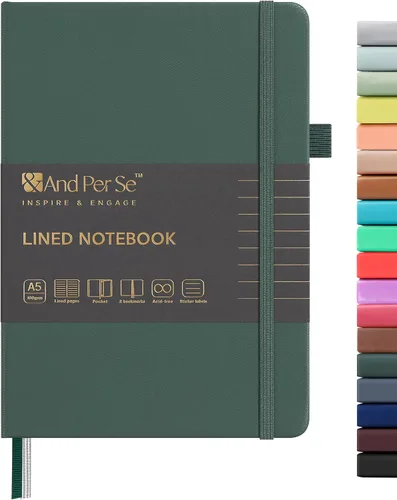 Vista 95 de ⩓ Per Se Cuaderno de Diario con Líneas (3 Paquetes), 160 Páginas Papel Grueso 100GSM, A5 Tapa Dura Cuadernos con Rayas Universitarias para Escribir
