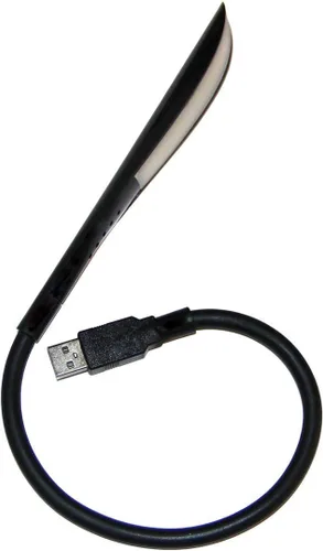 Vista 2 de Lámpara de lectura USB con interruptor táctil regulable de 14 LED y cuello de cisne flexible para laptop, computadora de escritorio, PC