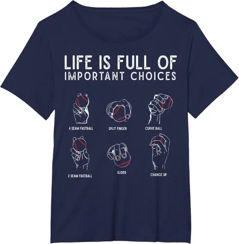 Vista 23 de Tipos de béisbol Pitches Life Choices Jugador Camiseta