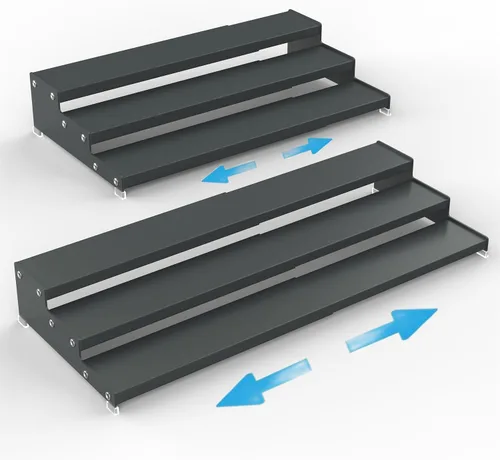 Vista 11 de Organizador expandible para especias con estante de 3 niveles para armario, organización de estantes de condimentos. Ideal para estantes de encimera