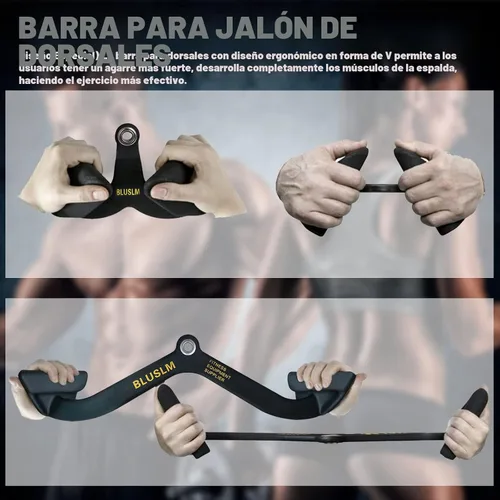 Vista 3 de BLUSLM LAT - Barra desplegable para máquina de cable, accesorios LAT para barra en T, accesorio de cable de barra en V para gimnasio, mango de BL26