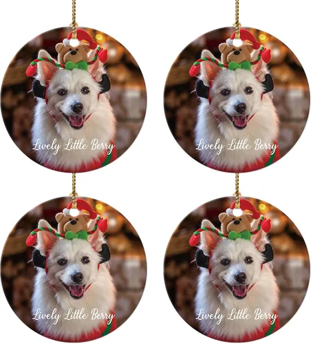 Vista 8 de 4 paquetes de adornos de Navidad personalizados con foto, adornos de Navidad personalizados para perros 2023 para árbol de Navidad, cachorros