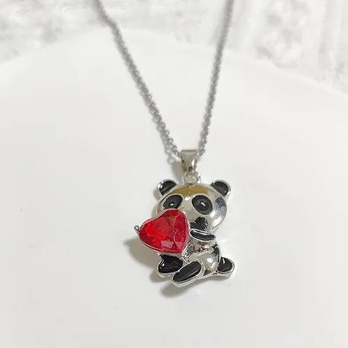 Vista 3 de RFTWXHPN Collar con colgante de panda de cristal para mujeres y niñas, collares de panda de cristal para hija, sobrina, amante del panda, regalos
