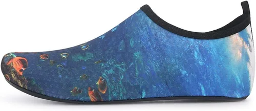 Vista 2 de QACOHU Zapatos de agua para hombre y mujer, zapatos de agua de secado rápido para buceo, surf, natación, playa, yoga