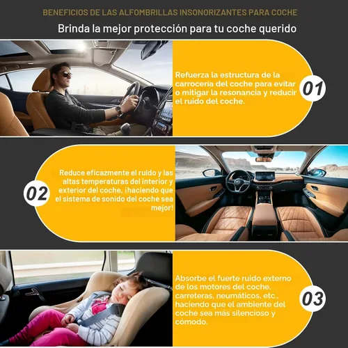 Vista 6 de VOISEN Material de Amortiguamiento de Sonido para Autos, Alfombrilla de Amortiguamiento de Sonido de 0.157 Pulgadas (4 mm) de 36 Pies Cuadrados
