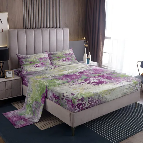 Vista 17 de Erosebridal Juego de sábanas tamaño individual con estampado de teñido anudado en acuarela, degradado beige y gris, para niños y adolescentes, juego