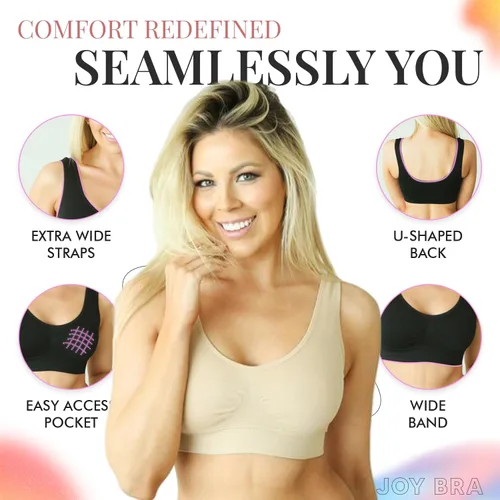 Vista 3 de Brasier cómodo sin costuras para mujer, el mejor brasier deportivo sin varillas de cobertura completa push up para uso diario y entrenamientos