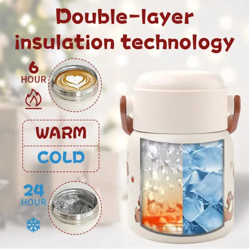 Vista 2 de Capybara - Botella de agua aislada al vacío de doble pared de acero inoxidable de 16.9 fl oz para el hogar, oficina o automóvil, reutilizable