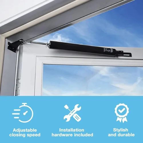 Vista 8 de Wright Products Cierre neumático para puerta de tormenta – Ajustable, cierre suave con arandela de retención abierta (Transicional, Bronce)