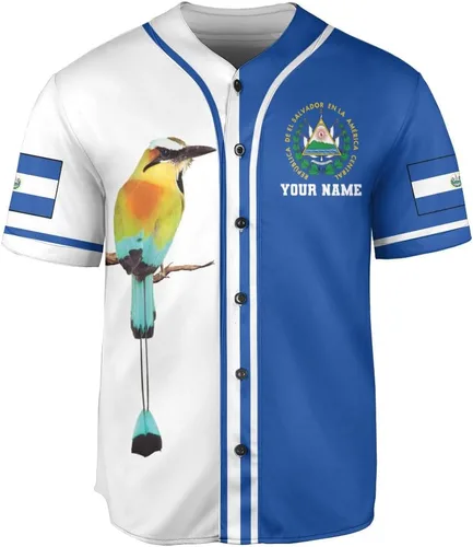 Vista 2 de Camiseta de béisbol personalizada de El Salvador Orgulloso, camiseta de El Salvador, camiseta de El Salvador, Jersey de El Salvador para hombres