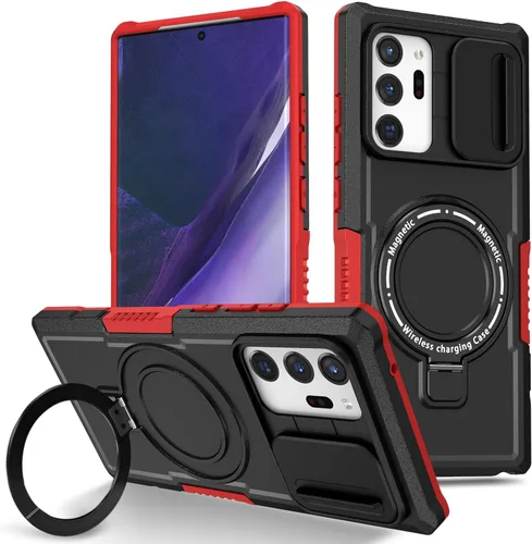 Vista 86 de Funda magnética para Samsung Galaxy Note 20 Ultra, soporte para teléfono, funda protectora mate a prueba de golpes, funda protectora para teléfono