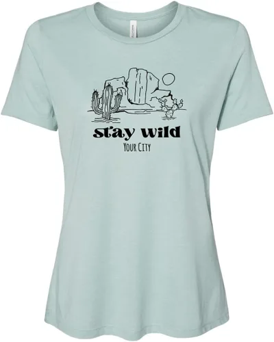 Vista 35 de Cute Women's Screen Printed Crew Neck Tee, Shirts With Sayings, Dusty Blue or Olive