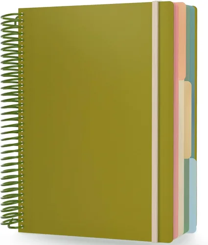 Vista 9 de EUSOAR - Cuaderno en espiral de papel gráfico, tamaño A4 de 9.25" x 11.7", gran cuaderno de 3 asignaturas, cuaderno de diario de tapa dura