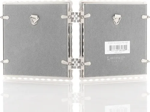 Vista 92 de Marco doble brillante de metal plateado 4x4 - Lila brillante