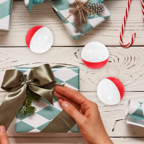 Vista 6 de Ibasenice Bolas de plástico vacías rellenables, 50 unidades, cápsulas transparentes para máquinas expendedoras, regalos de fiesta de Navidad