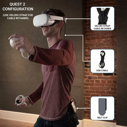 Vista 2 de VRGE - Kit organizador de batería USB para Oculus Quest