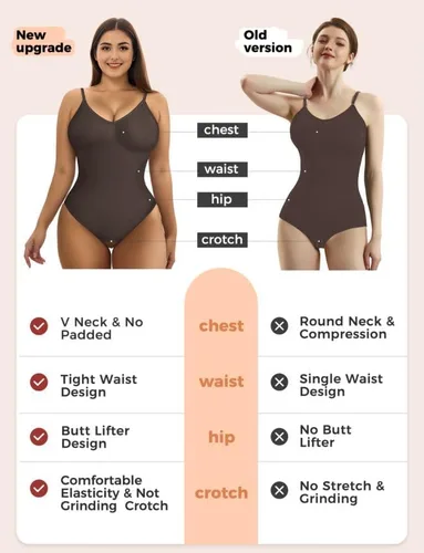 Vista 6 de Body moldeador para mujer con control de abdomen (café, M)
