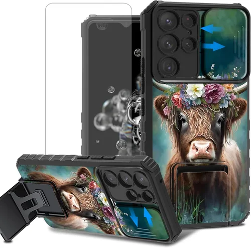 Vista 13 de Funda para teléfono Samsung Galaxy A15 5G con protector de pantalla con cubierta deslizante para cámara y soporte de doble capa híbrida resistente a