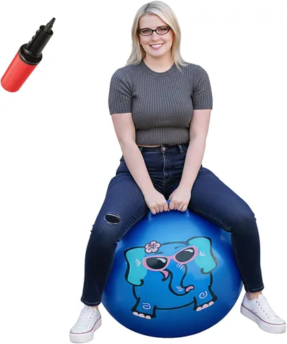 Vista 10 de WALIKI Pelota de Salto para Niños y Niñas de 3 a 6 años Bola de Saltar Hippity Hop Regalo de Cumpleaños Genial Azul 45,7 cm