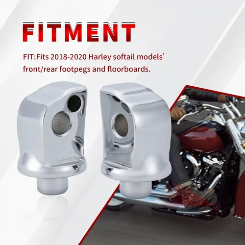 Vista 2 de Adaptador de clavija de pasajero estriado para estriberas delanteras/traseras y tablas de suelo para modelos Harley Softail 2018-2023, cromado