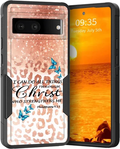 Vista 40 de Funda para Pixel 6A, Híbrida de Doble Capa de Servicio Pesado Resistente a Prueba de Golpes PC Duro + Funda Protectora de Silicona Suave para Google