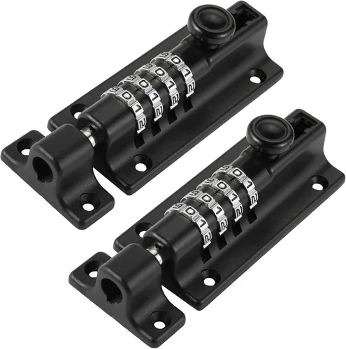 Vista 8 de Cerradura deslizante de combinación de 4 dígitos Cerradura de perno de 1 paquete de cerradura de combinación (negro)