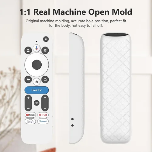 Vista 3 de Funda para Onn Google TV 4K Pro Remote Control 2025, funda de protección completa con cordón, funda de silicona suave para control remoto Onn Google