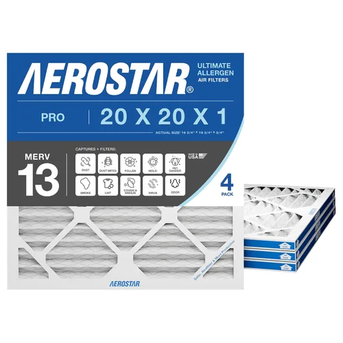 Vista 10 de Aerostar Filtro de aire MERV 8 de 20 x 20 x 1, 4 unidades, tamaño real (19.75 x 19.75 x 0.75), HVAC, aire acondicionado y filtro de horno que
