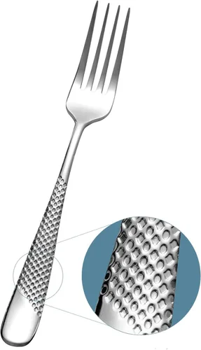 Vista 3 de Xideman® Juego de tenedores martillados prémium (8.1 pulgadas), cubiertos de tenedores de acero inoxidable 18/10, 6 tenedores de metal