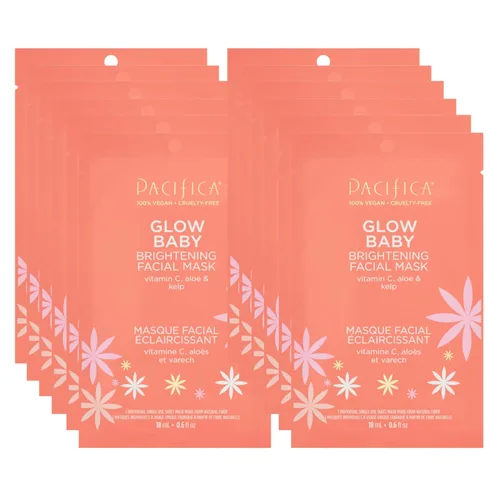 Vista 23 de Pacifica Máscara Facial en Hoja - Máscara Facial Iluminadora Glow Baby con Vitamina C, Aloe y Kelp – Máscara Refrescante para Manchas Oscuras