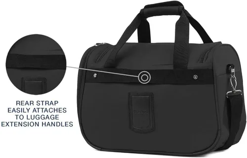 Vista 3 de Travelpro Maxlite 5 Softside Lightweight Underseat Carry-On Travel Tote, Overnight Weekender Bag Negro