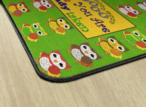Vista 5 de Flagship Carpets Be Whoooo You Are - Alfombra educativa para aula, área de juegos, aprendizaje en casa o alfombra de habitación de niños, 4 x 6