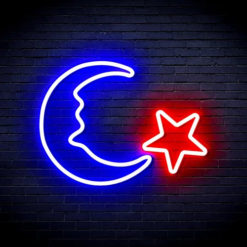 Vista 29 de ADVPRO Moon and Star Flex Silicone LED Neon Sign - Azul - st16s33-fnu0009-b