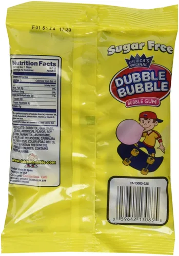 Vista 2 de Dubble Bubble Sin azúcar, bolsas de 3.25 onzas (paquete de 12)