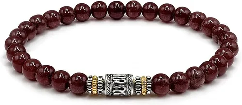 Vista 3 de Kartini Studio Garnet Bracelet, Men's Garnet and Sterling Silver Beads Bracelet