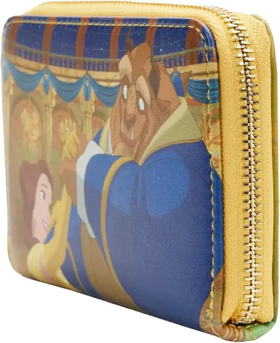 Vista 4 de Loungefly Billetera con cremallera de Belle Princess Scenes de la Bella y la Bestia, Multi, Cartera con cremallera