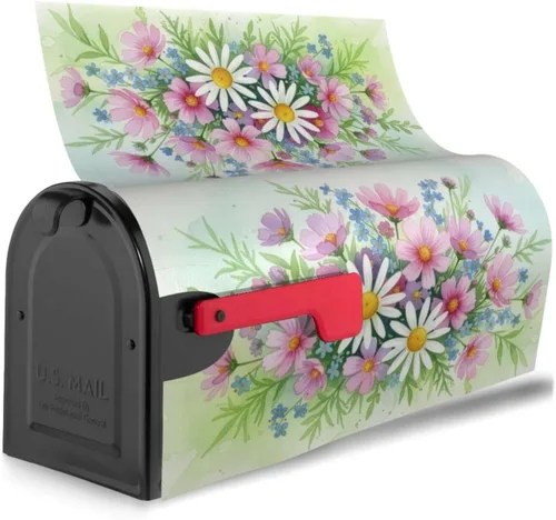 Vista 3 de Daisys - Cubierta magnética impermeable para buzón de correo, hermosas flores, para decoración del hogar, jardín, 21 x 18 pulgadas 02 Margaritas