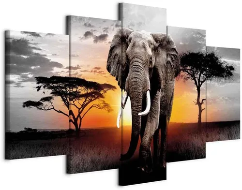 Vista 20 de artgeist Lienzo acústico para pared, diseño de África, 40 x 20 pulgadas, 5 piezas con impresión de sonido de espuma acústica, sala de arte de África