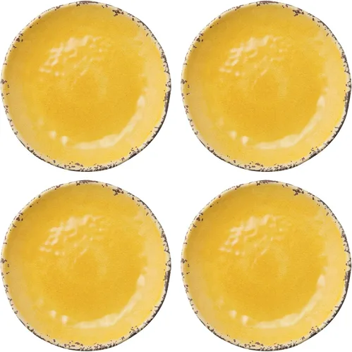 Vista 8 de UP Crackle - Platos redondos de melamina para postre, platos pequeños para servir, para aperitivos, aperitivos y guarniciones, crema, 6 pulgadas