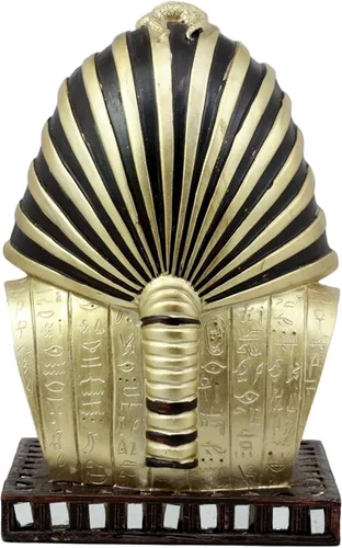Vista 4 de Ebros - Máscara de faraón egipcio antiguo del rey TUT Estatua dorada Tutankamón Busto Figurilla