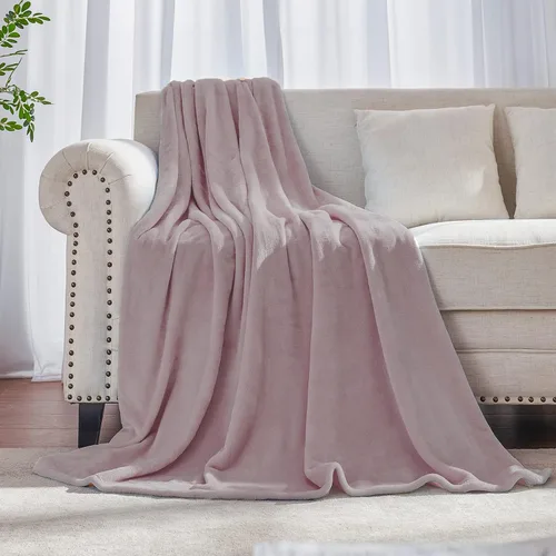 Vista 17 de JIAHANNHA Manta de forro polar de franela (50 x 60 pulgadas), manta beige para sofá o cama, 280 GSM, manta de felpa súper suave, acogedora y ligera