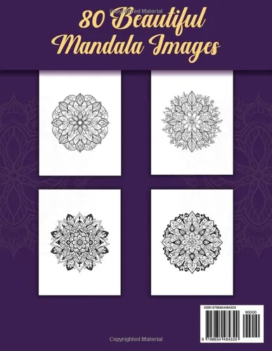Vista 2 de Mandala Coloring Book for Adults and Teens 80 Beautiful Mandala Coloring Pages for Stress Relief, Relaxation, Creativity, and Fun!