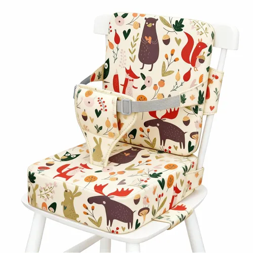 Vista 8 de Booster Seat for Kitchen Chair, Upgrade Toddler Booster Seat for Table Brown-PU